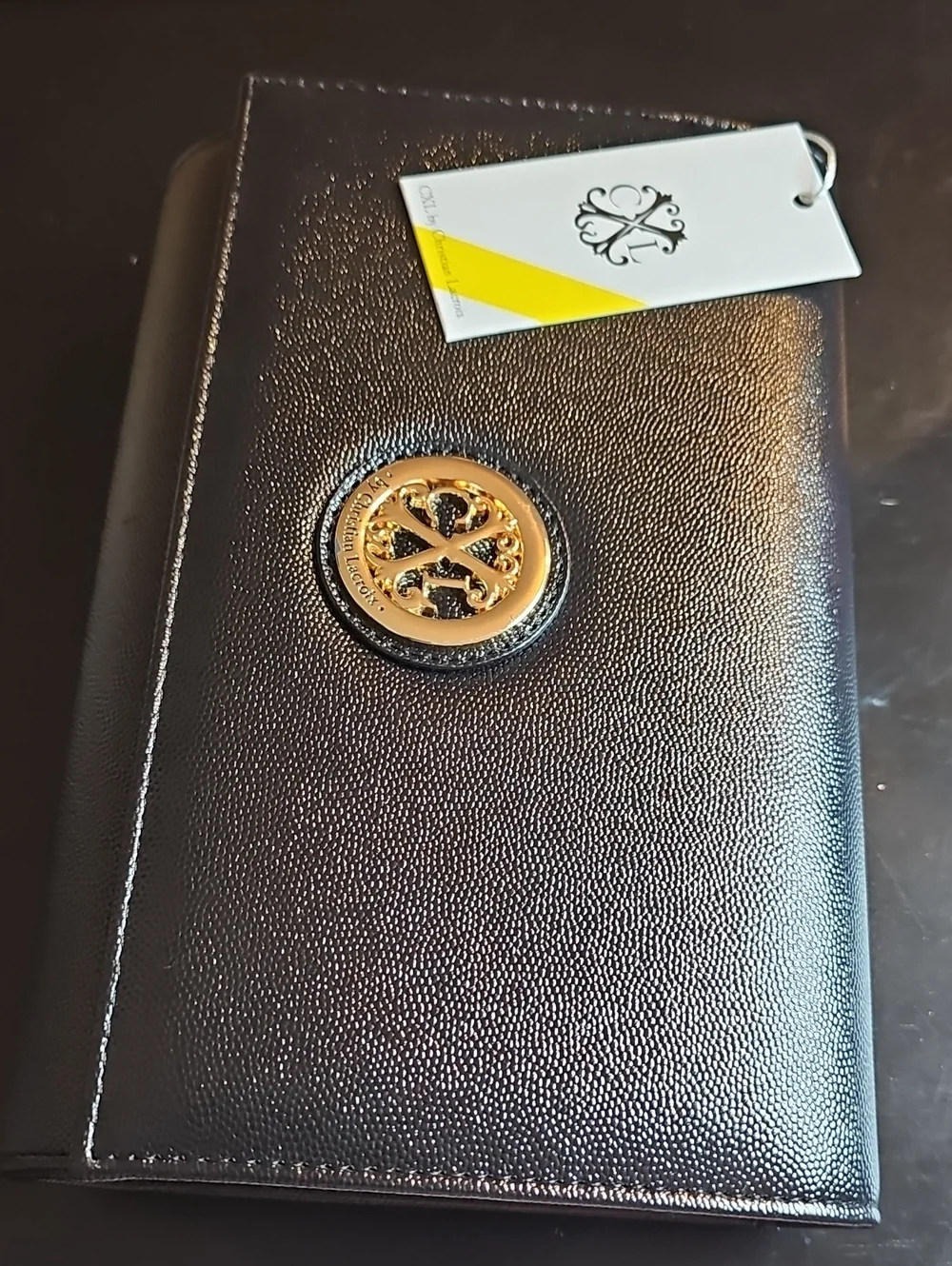 Christian Lacroix Nwt  Black Clutch with Gold Medallion